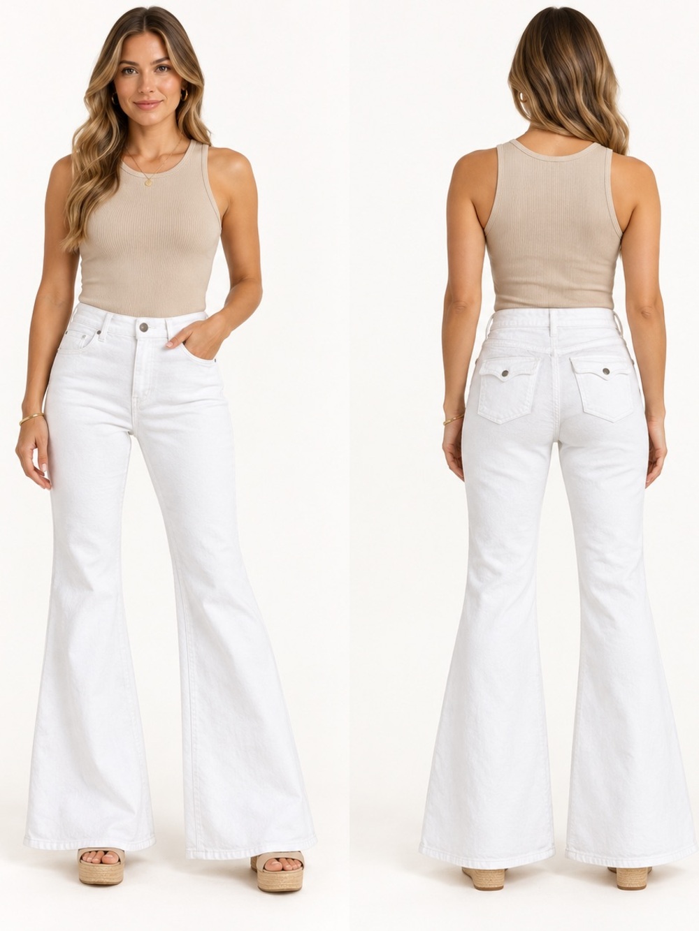 NWT Wild Fable White High Stretch Baby Bootcut Jeans Size 17/31"